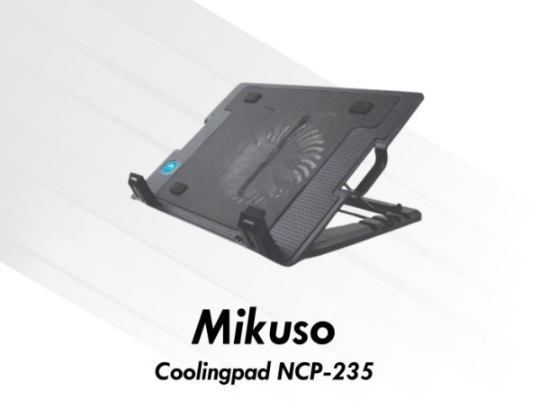 Mikuso NCP-235 Adjustable Gaming Laptop Stand Single Fans Notebook Cooler Gaming Laptop Cooling Pad (6MW)