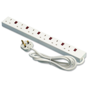 BORL 6 Way Heavy Duty Extension Socket with Surge Protection