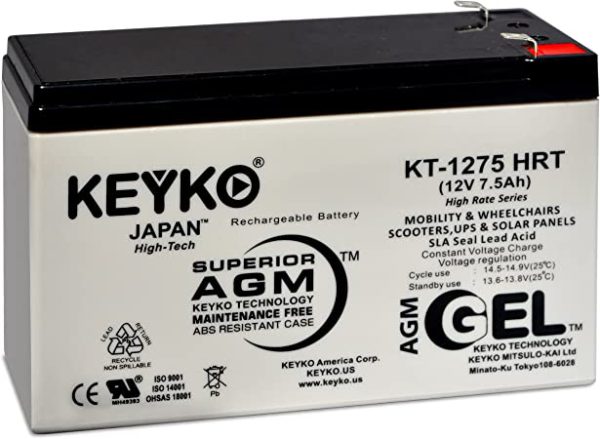 12V 7.5A Keyko UPS Battery-KT-1275 HRT (1 year warranty) - Image 2