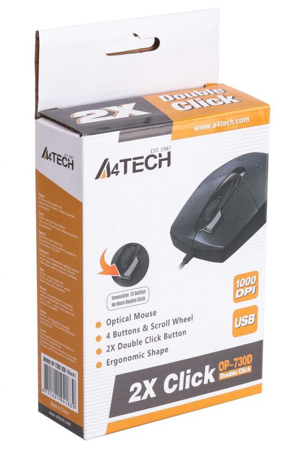 A4TECH 2X Click OP-620D Double Click Mouse