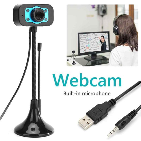 Adjustable Computer HD Webcam 720P Webcam Microphone USB Camera with Mic - Image 2