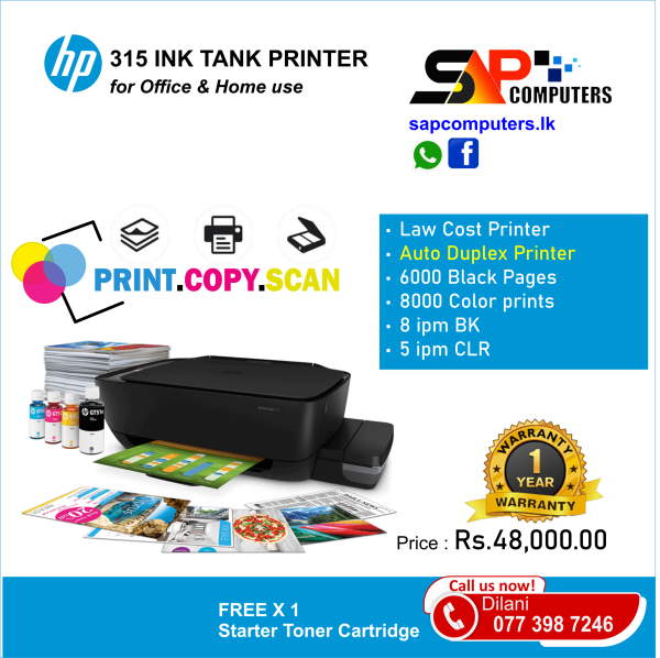 HP Ink Tank DeskJet 315 All-In-One (Printer/Scan/Copy) - Image 5