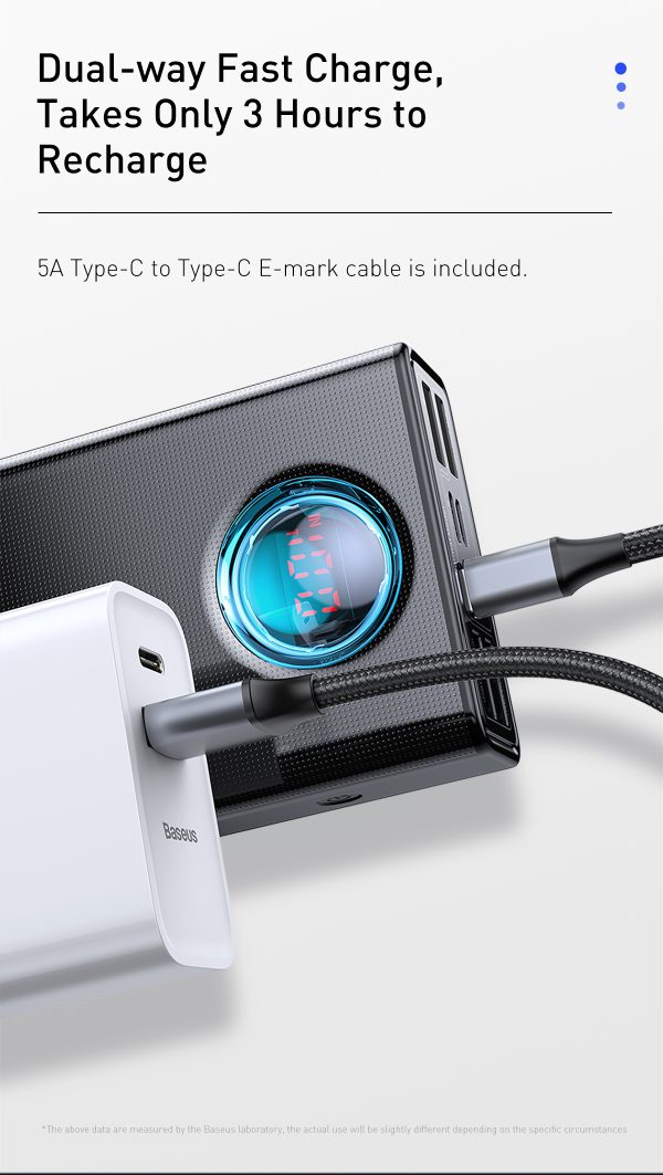 Baseus Amblight Digital Display Quick Charge Power Bank 30000mAh 65W - Image 3