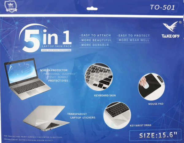 Laptop 5 in 1 Skin Protector High quality Sticker Size 15.6 Or below