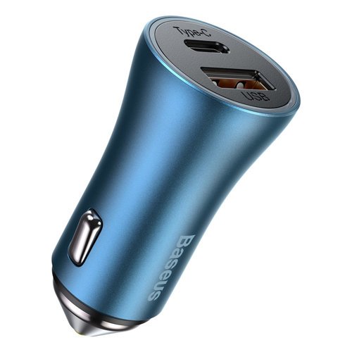 Baseus Golden Contactor Pro Fast USB Car Charger Type C / USB 40 W Power Delivery 3.0 Quick Charge 4+ SCP FCP AFC blue - Image 3