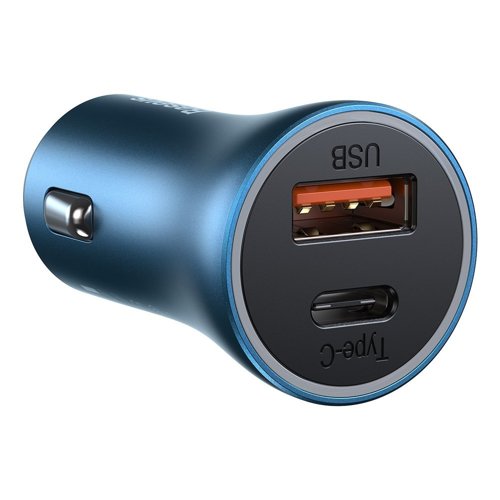 Baseus Golden Contactor Pro Fast USB Car Charger Type C / USB 40 W Power Delivery 3.0 Quick Charge 4+ SCP FCP AFC blue - Image 2