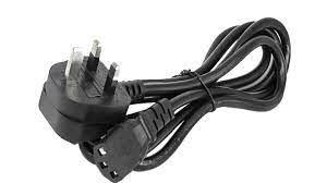 POWER CABLE 3PIN SQR BLACK (BRITISH)