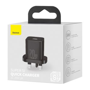 Baseus Super Si Quick Charger 1C 20W UK Black